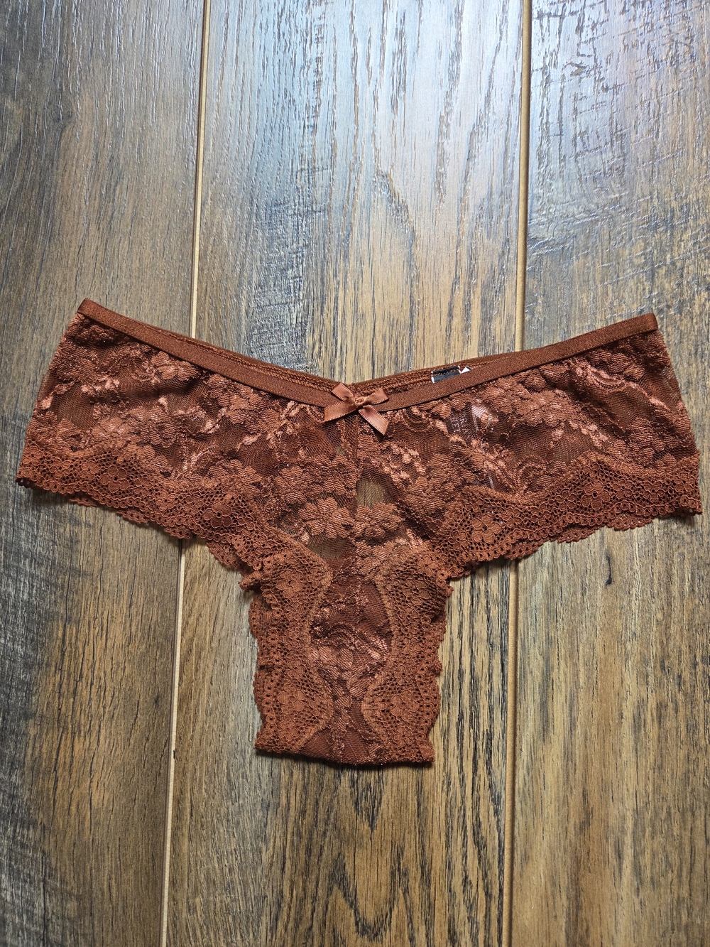Victoria’s Secret Very Sexy All Lace Cheeky Panty Copper Ginger Brown XS NWT
